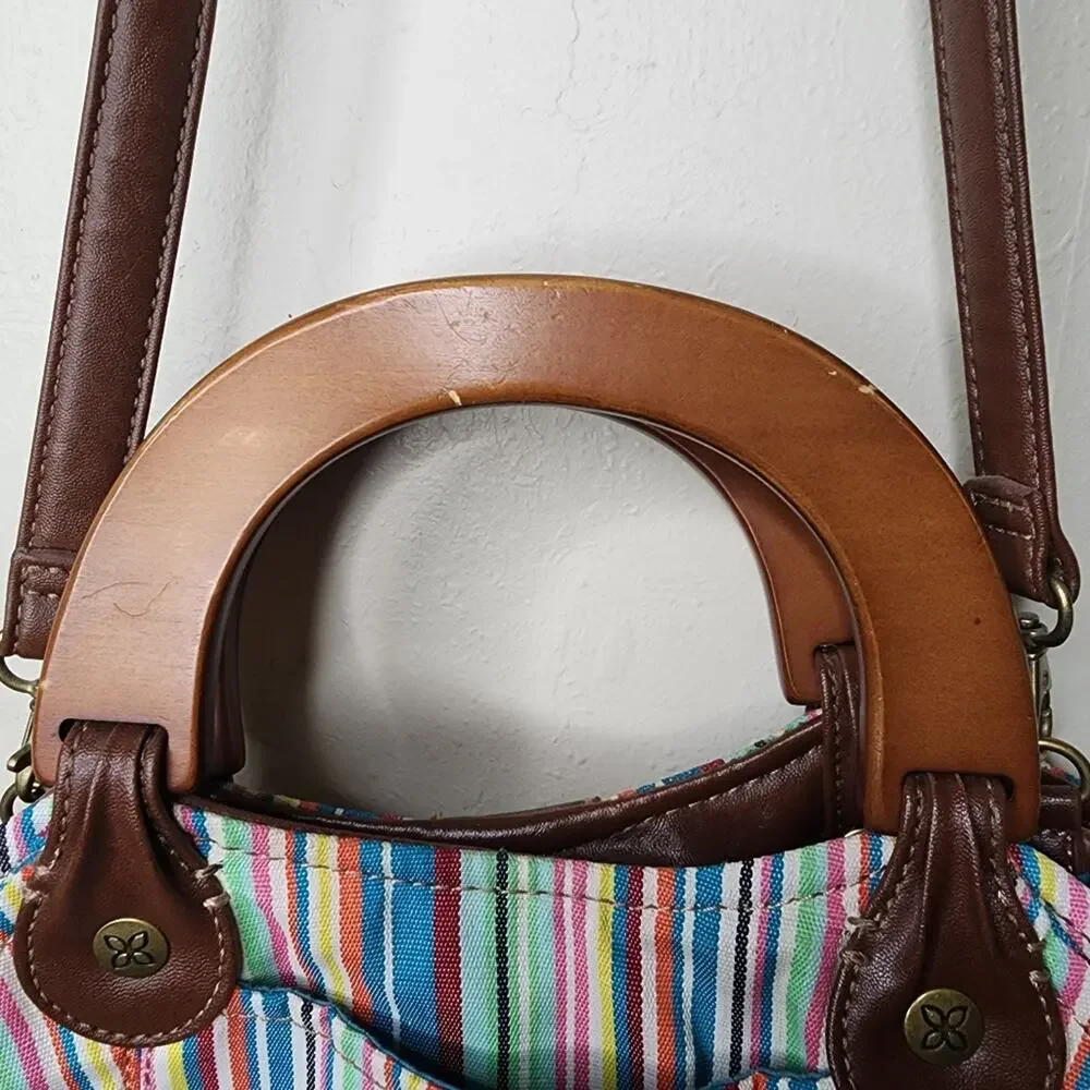 Relic Striped Wood Handle Shoulder Bag